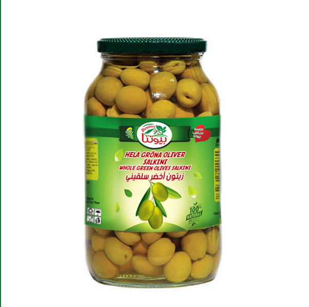 Beutna gröna oliver hela Salkini